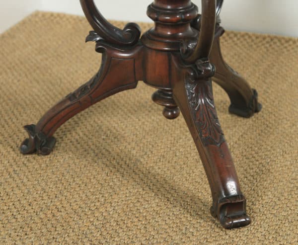Antique English Victorian Rococo Mahogany & Brass Adjustable Music & Book Stand (Circa 1860) - yolagray.com