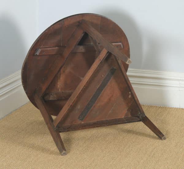 Antique English Georgian Circular Oak Cricket Occasional Table (Circa 1780 - 1820) - yolagray.com