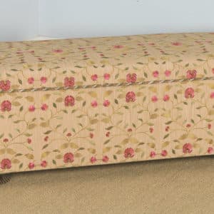Antique English Victorian Mahogany Upholstered Ottoman Chest / Trunk (Circa 1860) - yolagray.com
