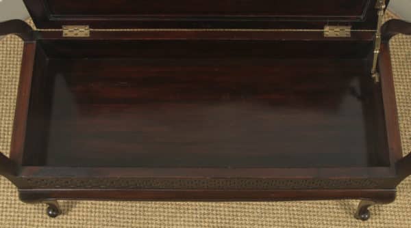Antique English Victorian Mahogany Upholstered Piano / Music / Duet Stool (Circa 1880) - yolagray.com