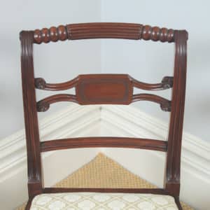 Antique English Set of Four Regency Georgian Mahogany Dining / Side Chairs (Circa 1820) - yolagray.com