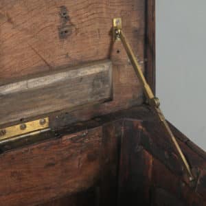 Antique English Georgian Inlaid Oak Mule Chest / Blanket Box (Circa 1780) - yolagray.com