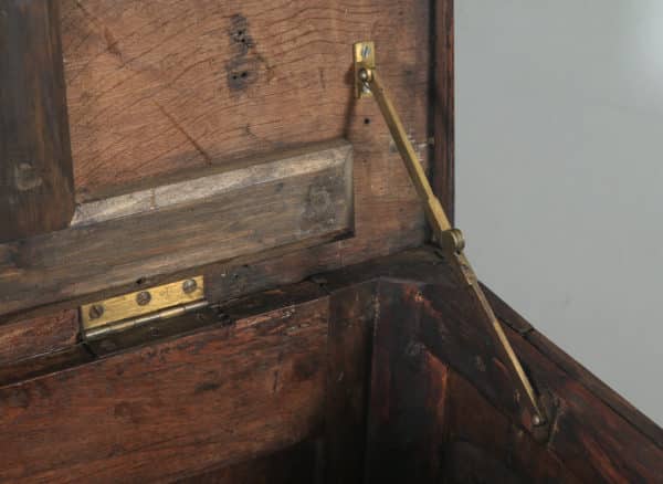 Antique English Georgian Inlaid Oak Mule Chest / Blanket Box (Circa 1780) - yolagray.com