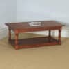 Vintage English 18th Century Style Cherry Wood Rectangular Coffee Table (Circa 1980) - yolagray.com