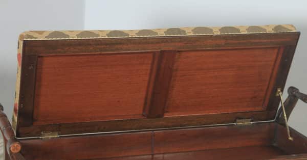 Antique English Victorian Rosewood & Satinwood Inlaid Piano / Music / Duet Stool (Circa 1890) - yolagray.com