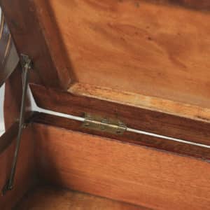 Antique English Edwardian Mahogany & Satinwood Inlaid Low Back Piano Stool (Circa 1910) - yolagray.com