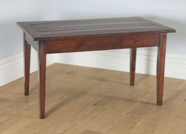 Antique French Cherry Wood Six Seat 4ft 5” Refectory Kitchen Farmhouse Table (Circa 1850) - yolagray.com