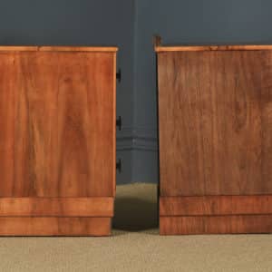 Antique English Pair of Art Deco Figured Walnut Bedside Chests / Tables (Circa 1930) - yolagray.comAntique English Pair of Art Deco Figured Walnut Bedside Chests / Tables (Circa 1930) - yolagray.com