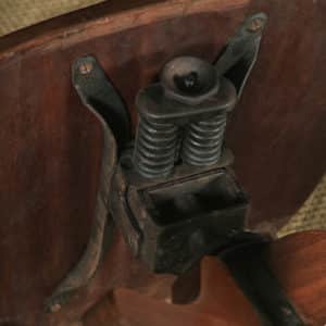 Antique English Edwardian Solid Walnut Revolving Office Desk Arm Chair (Circa 1910) - yolagray.com