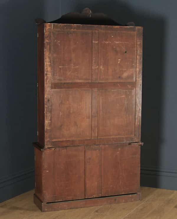 Antique English William IV Figured Mahogany Two Door Glazed Library Office Bookcase Cupboard (Circa 1835) - yolagray.com