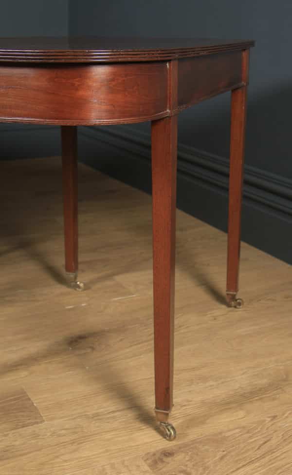 Antique English Georgian Solid Mahogany Round / Extendable D End Drop Leaf Dining Table Seats 12 Persons (Circa 1820) - yolagray.com