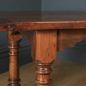 English 17th Century Style 6ft 7” Solid Burr Oak Farmhouse Kitchen Refectory Table Seats 8-10 People (Circa 1930) - yolagray.com
