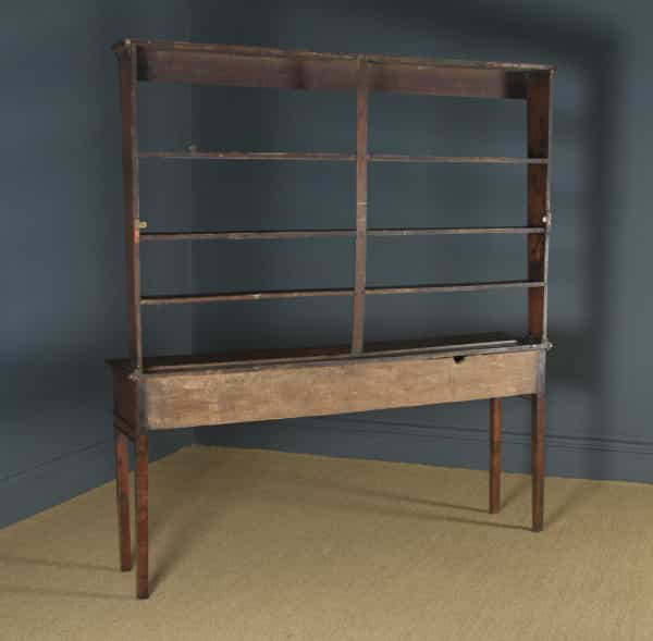 Antique English Georgian Oak Dresser Base Sideboard & Rack (Circa 1780) - yolagray.com