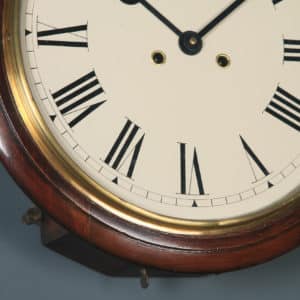 Antique 15″ Mahogany Smiths Enfield Railway Station / School Wall Clock (Chiming) - yolagray.com