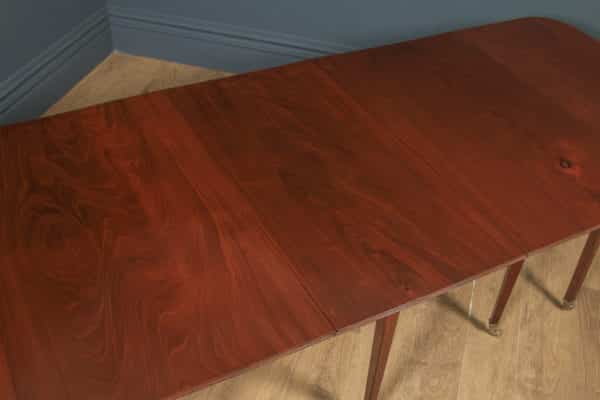 Antique English Georgian Solid Mahogany Round / Extendable D End Drop Leaf Dining Table Seats 12 Persons (Circa 1820) - yolagray.com
