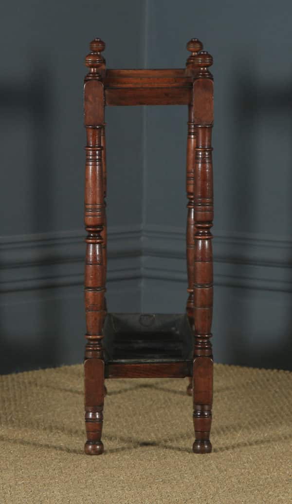 Antique English Victorian Oak Stick & Umbrella Hall Stand (Circa 1900) - yolagray.com