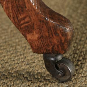 Antique English Edwardian Solid Oak & Green Leather Revolving Office Desk Arm Chair (Circa 1910) - yolagray.com
