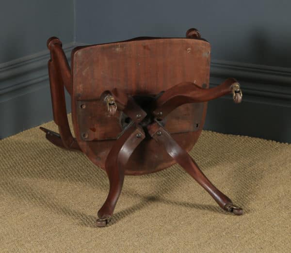 Antique English Victorian Mahogany Revolving High Back Office Desk Arm Chair (Circa 1880) - yolagray.com