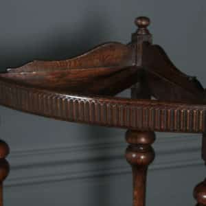 Antique English George V Solid Oak & Copper Stick & Umbrella Hall Corner Stand (Circa 1920) - yolagray.com