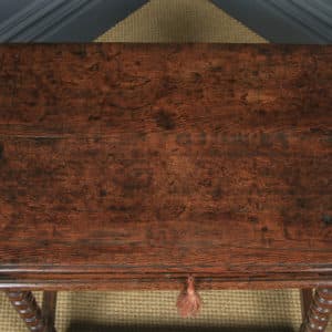 Antique English 17th Century Charles II Oak Occasional Side Hall Writing Table (Circa 1660) - yolagray.com