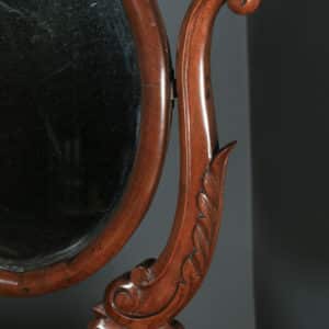 Antique Anglo-Indian Victorian Colonial Teak Dressing Table with Mirror (Circa 1870) - yolagray.com