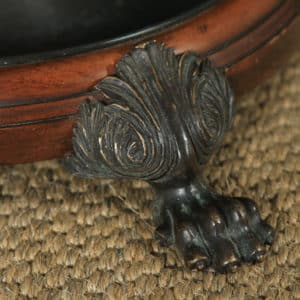 Antique English Victorian Solid Mahogany & Cast Brass Stick & Umbrella Hall Stand (Circa 1850) - yolagray.com
