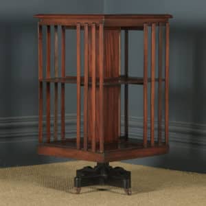 Antique English Edwardian Mahogany Revolving Bookcase Stand (Circa 1910) - yolagray.com