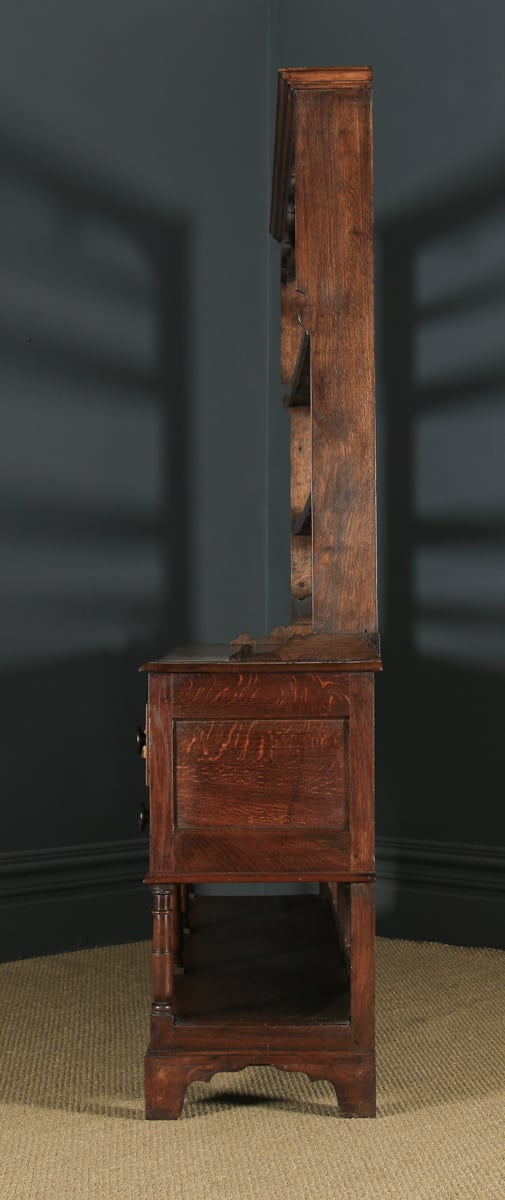 Antique Welsh Georgian Oak Dresser Base Sideboard Potboard & Rack (Circa 1810) - yolagray.com