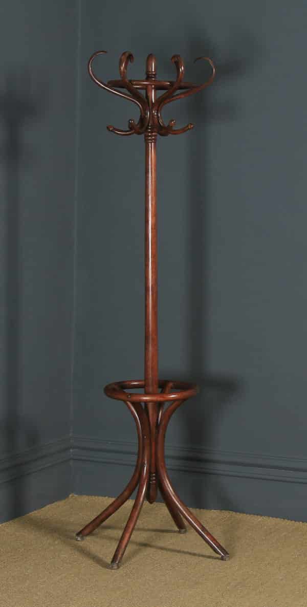 Antique English Edwardian Bentwood Coat, Hat, Stick & Umbrella Circular Hallstand (Circa 1910) - yolagray.com