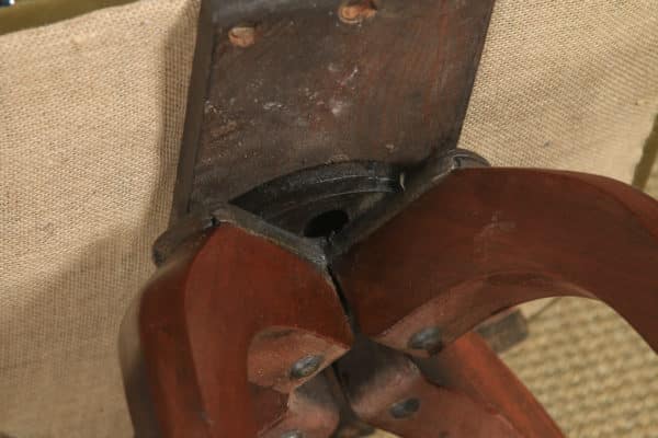 Antique Victorian Aesthetic Mahogany & Leather Revolving Office Arm Chair (Circa 1900) - yolagray.com