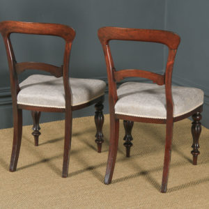 Antique English Victorian Set of Eight 19th Century Mahogany Spoon Back Dining Chairs (Circa 1850) - yolagray.com