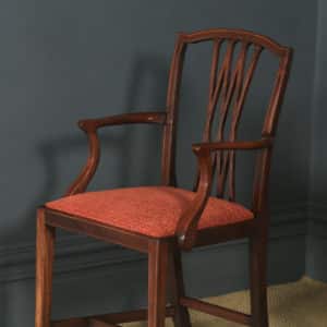 Antique Set of Eight English Georgian Hepplewhite Style Inlaid Mahogany Dining Chairs (Circa 1910) - yolagray.com
