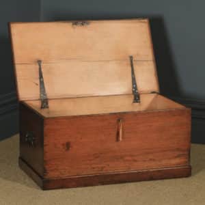 Antique English Georgian Pine Trunk Blanket Box / Chest / Coffee Table (Circa 1830) - yolagray.com