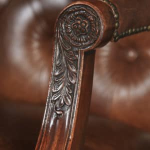 Single Georgian Regency Style Mahogany & Leather Revolving Desk Armchair (Circa 1970) - yolagray.com