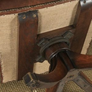 Single Georgian Regency Style Mahogany & Leather Revolving Desk Armchair (Circa 1970) - yolagray.com