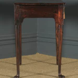 Antique English Georgian Elm Occasional Hall Writing Lowboy Side Table (Circa 1740) - yolagray.com