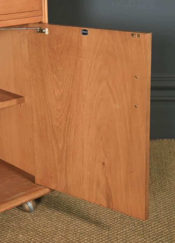 Vintage English Ercol Style Oak Sideboard / Dresser / Cupboard by Priory (Circa 1960) - yolagray.com