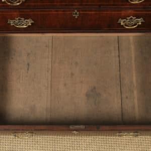 Antique English 18th Century Georgian Figured Walnut Inlaid Bureau Writing Desk (Circa 1750) - yolagray.com