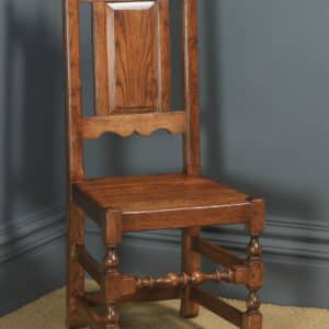 English Set of 8 17th Century Style Wainscot Kitchen Dining Chairs, by Taylor & Co (Circa 1980) - yolagray.com