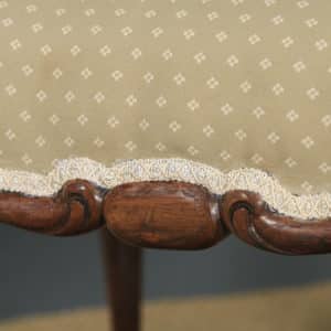 Antique English Victorian Walnut Upholstered Square Dressing / Foot Stool (Circa 1860) - yolagray.com
