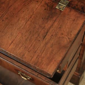 Antique English 18th Century Georgian Figured Walnut Feather Banded Bureau Desk (Circa 1730) - yolagray.com