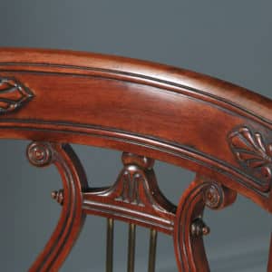 Antique Regency Mahogany & Leather Revolving Harpist / Cellist Music Chair (Circa 1830) - yolagray.com