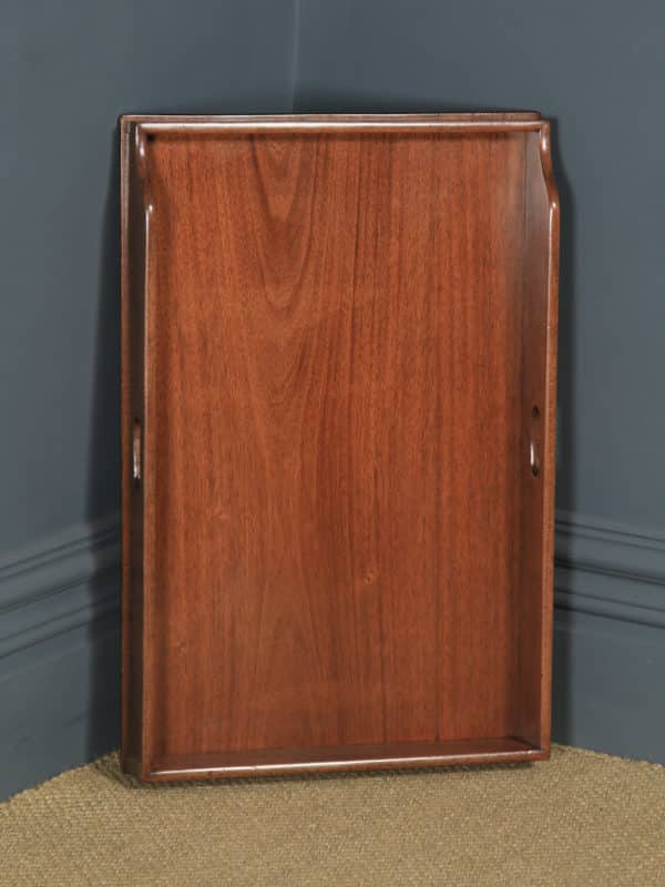 Antique English Victorian 19th Century Mahogany Butlers Drinks Tray Table & Stand (Circa 1860) - yolagray.com