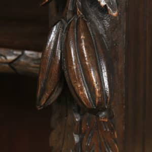 Antique English Victorian Carved Green Man Open 3½ft Bookcase Shelf (Circa 1870) - yolagray.com