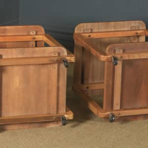 Pair of Art Deco English Walnut Square Two Tier Occasional Coffee Bedside Side Tables (Circa 1930 - 1940) - yolagray.com