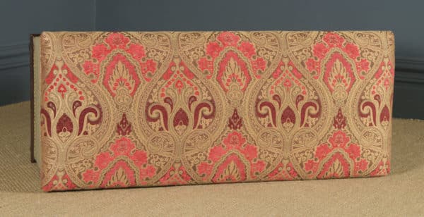 Antique English Victorian Mahogany Upholstered Ottoman Box Stool Trunk (Circa 1880) - yolagray.com