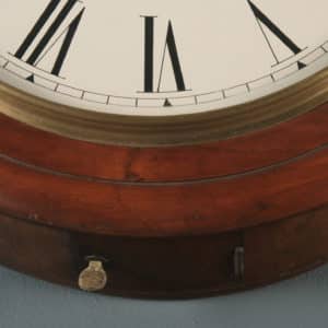 Antique 16″ Mahogany Anglo Swiss Railway Station / School Round Dial Wall Clock (Timepiece) - yolagray.com