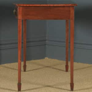 Antique English Georgian Regency Mahogany Inlaid Bow Front Side Table (Circa 1820) - yolagray.com