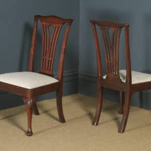 Antique English Pair of Georgian Chippendale Mahogany Dining / Side Chairs (Circa 1780) - yolagray.com