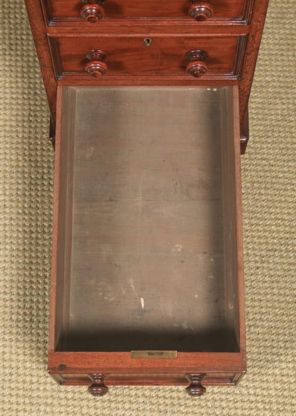 Antique English Victorian 4ft Mahogany & Leather Pedestal Office Desk (Circa 1860) - yolagray.com